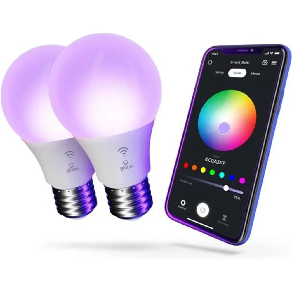 Globe Electric 34207 Wi-Fi Smart 10 Watt (60W Equivalent) Multicolor